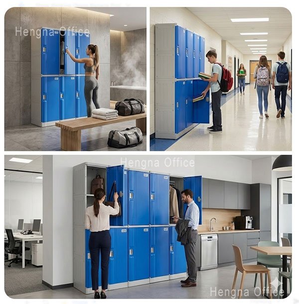 waterproof-plastic-storage-cabinets-installed-in-humid-swimming-pool-changing-room