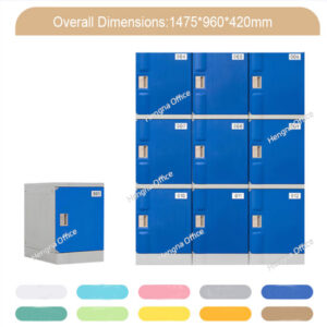 Affordable 9-door ABS plastic lockers for gym changing rooms