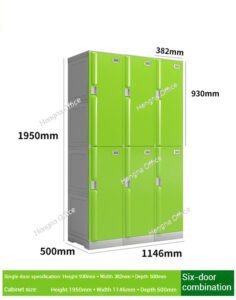Heavy-Duty Six-Door ABS Plastic Staff Lockers for Factory Changing Rooms | Waterproof & Secure Industrial Storage Solution