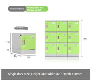 Durable 3-Tier Colorful Plastic School Lockers|Easy-to-Clean Numbered Door Cabinets for Primary, Junior & Senior High Educational Facilities