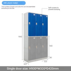 Waterproof ABS Plastic Lockers (2-Tier) | Rust-Proof & Mold-Resistant Storage for Gyms & Pools