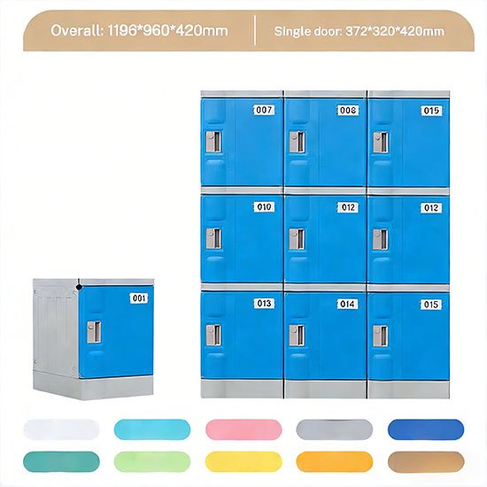 Half-Height 1.1m ABS Plastic Staff Lockers for Factory Workshop & PPE Storage