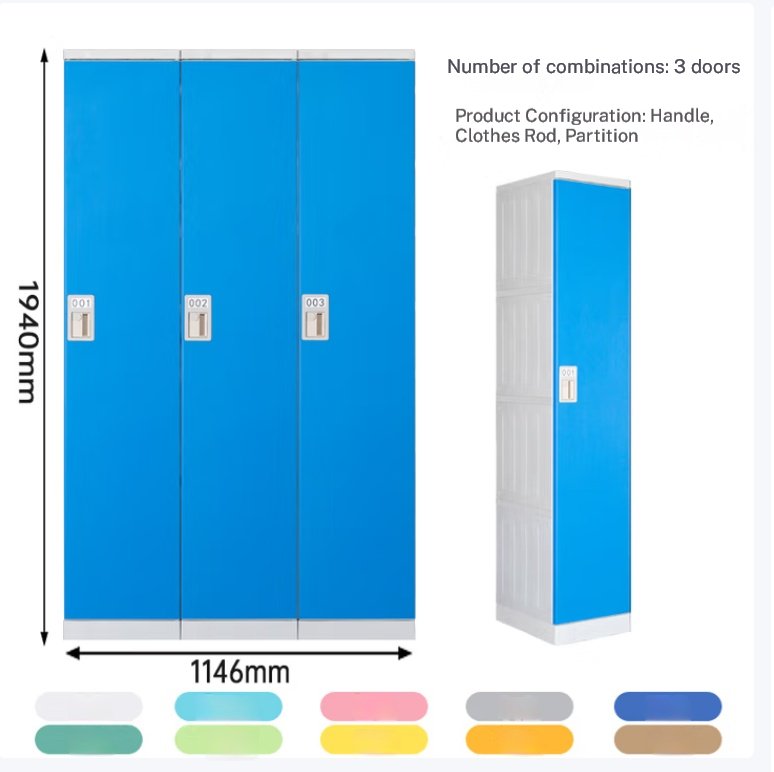 JUNTUO-Medical-Staff-Locker-ABS-Rustproof-Light-Blue