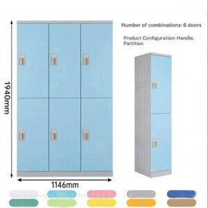 Waterproof ABS Lockers for Water Parks – 6-Door, 76.4″ x 45.2″ | Long Lifespan, Easy to Clean
